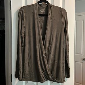 Ann Taylor Loft Long-sleeve Wrap Top - L, Women